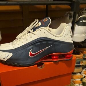 Nike White and Navy Sneakers with Red Details